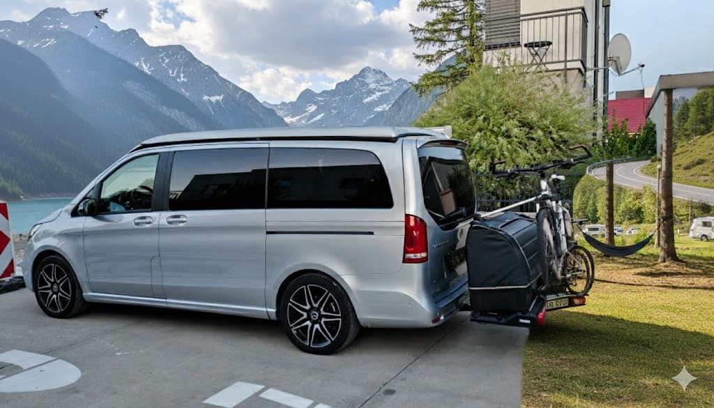 Mercedes Marco Polo pri západe slnka